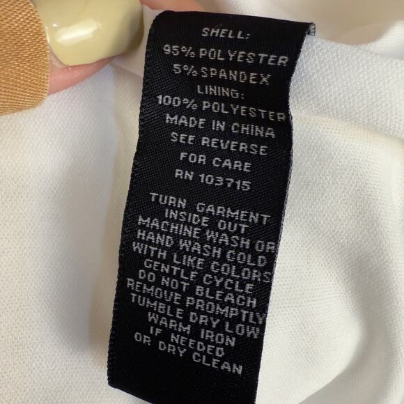 Sharagano Women's Size 12 Cream Gray Trimmed Bell Sleeve Shift Dress 3621 - Picture 9 of 9